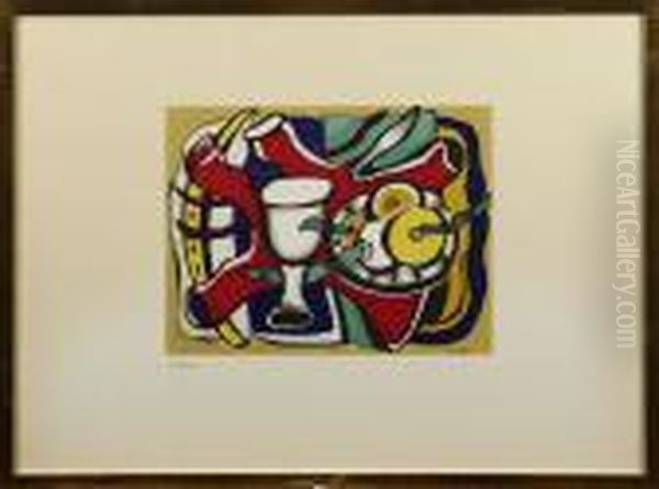 Stilleben Oil Painting by Fernand Leger