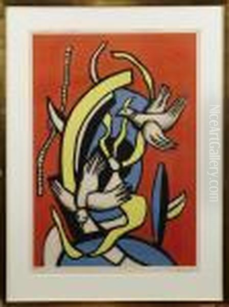 Komposition Oil Painting by Fernand Leger