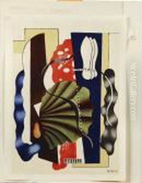 Komposition Oil Painting by Fernand Leger