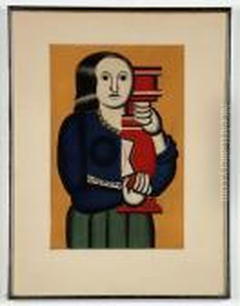 Femme A La Cruche (by Jacques Villon) Oil Painting by Fernand Leger