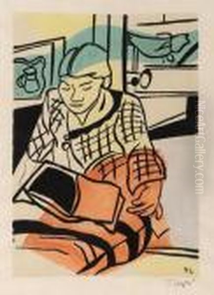 La Lecture (portrait De Nadia Leger) Oil Painting by Fernand Leger