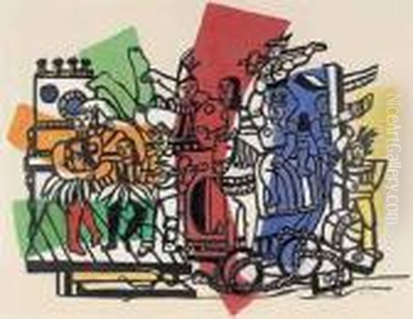 La Grande Parade Oil Painting by Fernand Leger