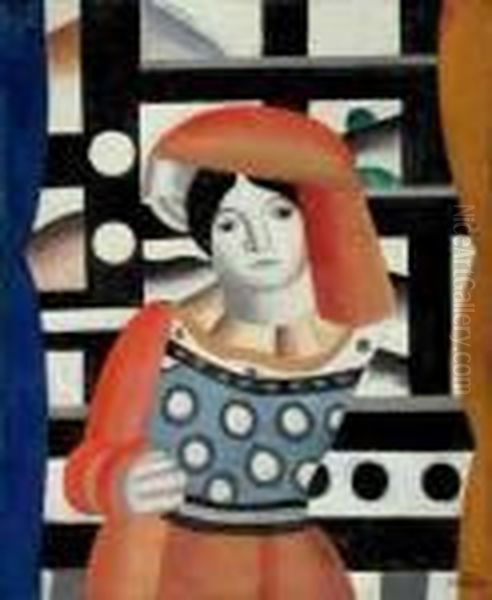 Une Femme Devant Le Paysage Oil Painting by Fernand Leger
