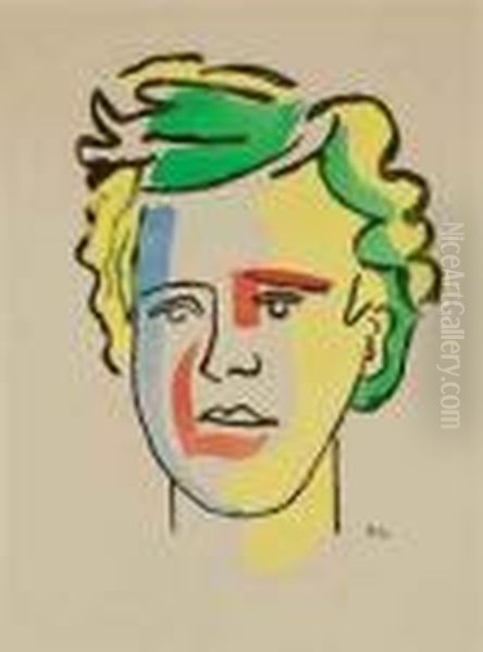 Les Illuminations: Portrait De Rimbaud Oil Painting by Fernand Leger