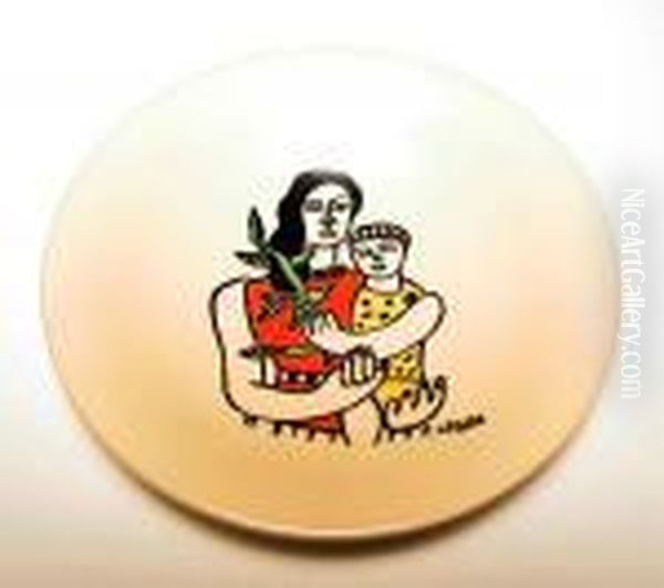 Mother And Child Oil Painting by Fernand Leger