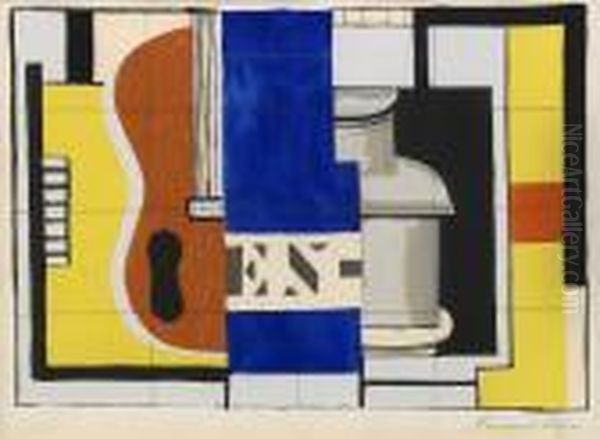 L Encrier Oil Painting by Fernand Leger