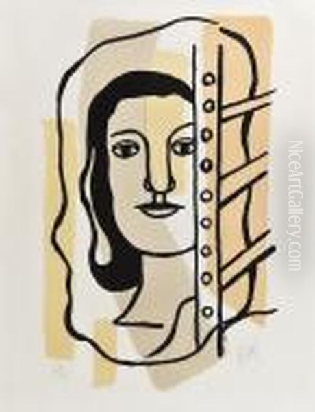 Tete De Femme Oil Painting by Fernand Leger