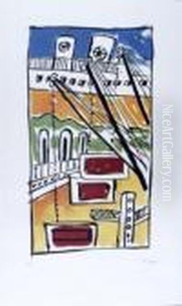 Gru Nel Porto Oil Painting by Fernand Leger