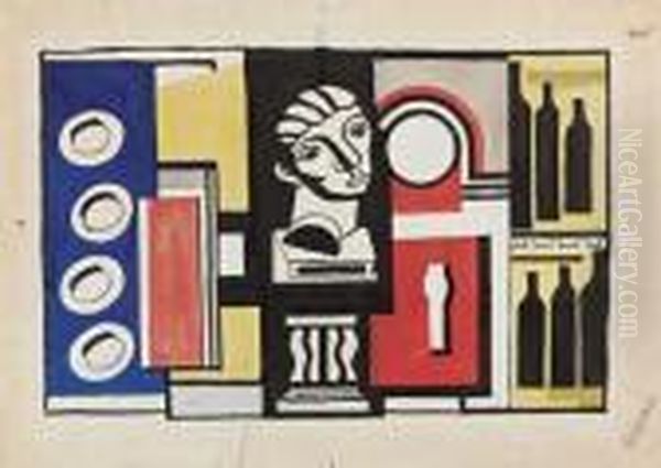 Nature Morte Au Buste Oil Painting by Fernand Leger
