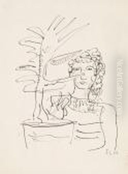 La Femme Au Vase Oil Painting by Fernand Leger