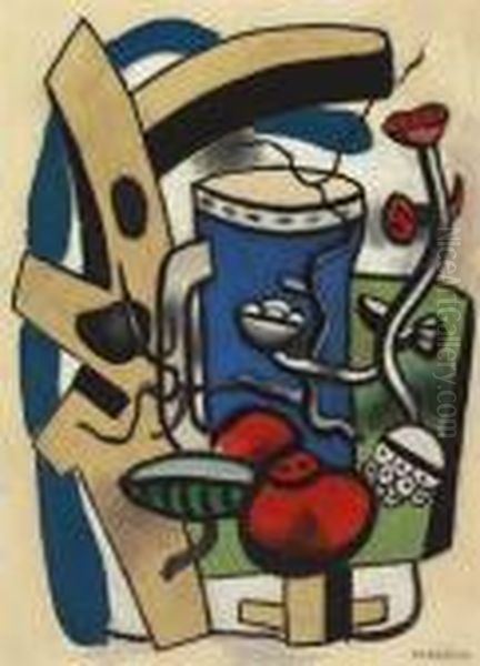 Le Pot Bleu Oil Painting by Fernand Leger