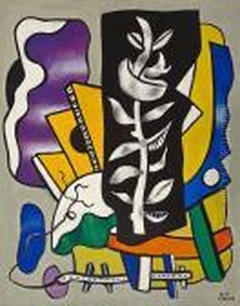 La Branche Sur Fond Noir Oil Painting by Fernand Leger
