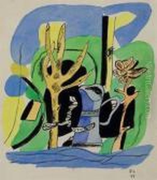 Le Jardin Oil Painting by Fernand Leger