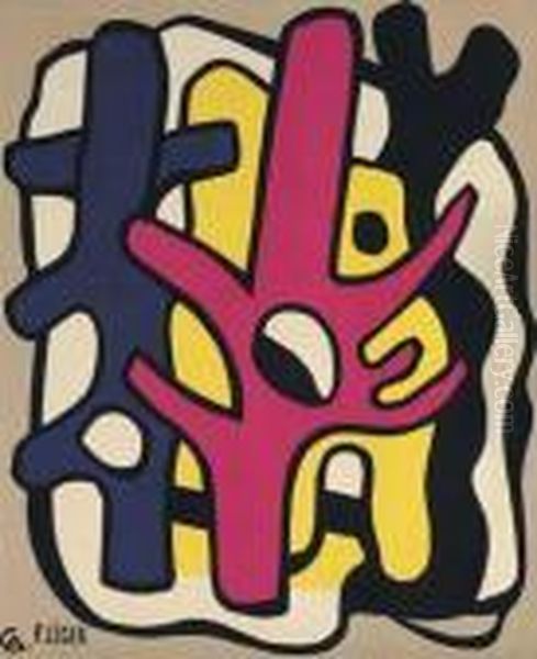 Composition Monumental Oil Painting by Fernand Leger