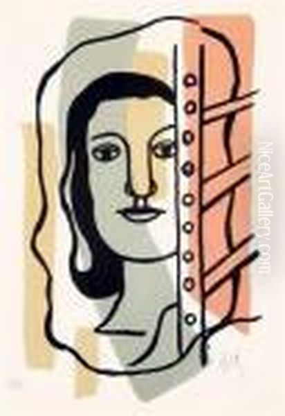 Tte De Femme Oil Painting by Fernand Leger