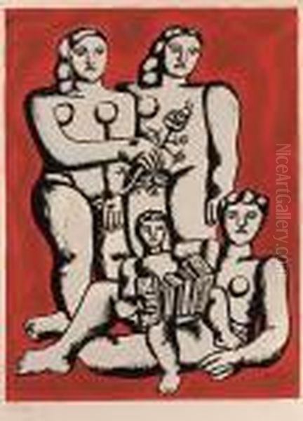 Accordioniste's Family Oil Painting by Fernand Leger