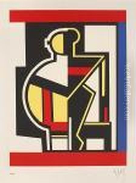 Composition Mecanique Oil Painting by Fernand Leger