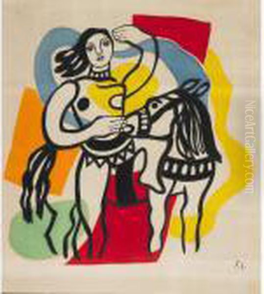 Circus Performer On Horseback Oil Painting by Fernand Leger