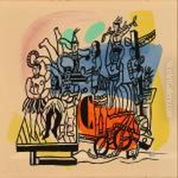 La Grande Parade Oil Painting by Fernand Leger