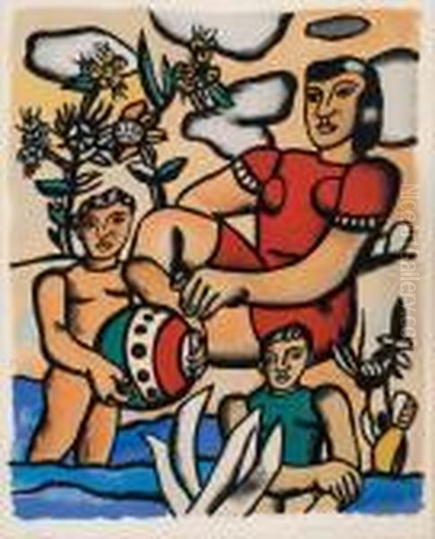 Bagnanti Oil Painting by Fernand Leger