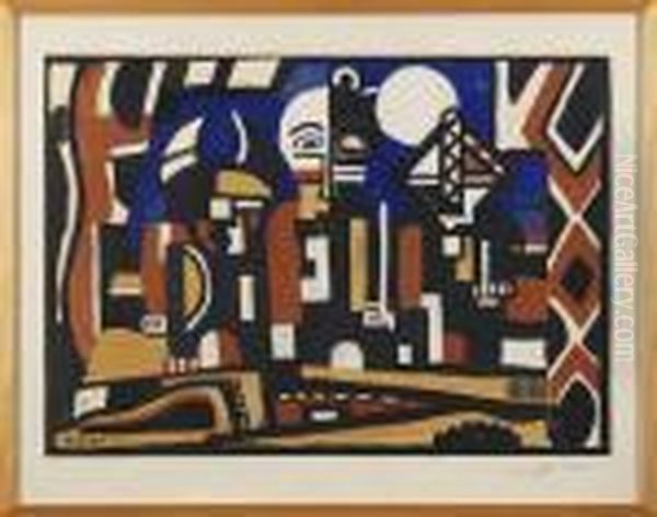 Komposition Oil Painting by Fernand Leger