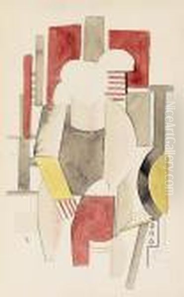 Personnage Dans Un Interieur Oil Painting by Fernand Leger
