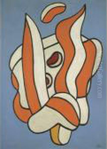 Composition Sur Fond Bleu Oil Painting by Fernand Leger