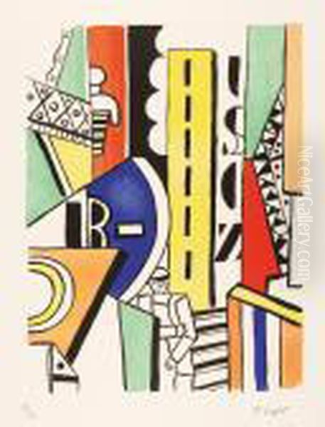 La Ville Oil Painting by Fernand Leger