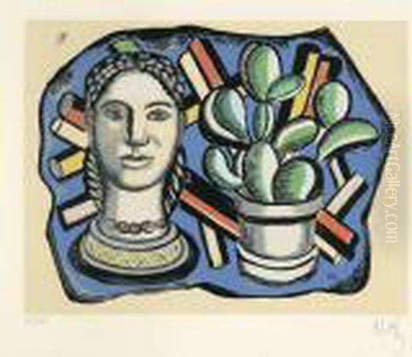 Tete Et Cactus Oil Painting by Fernand Leger