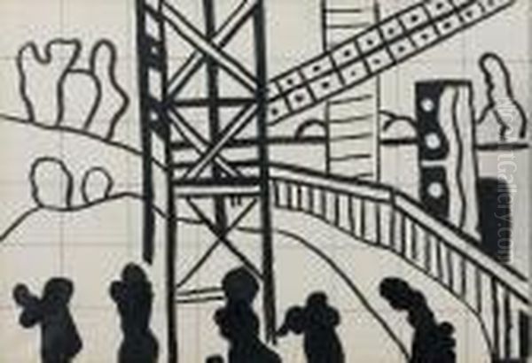 Paysage De Seine Et Oise Oil Painting by Fernand Leger