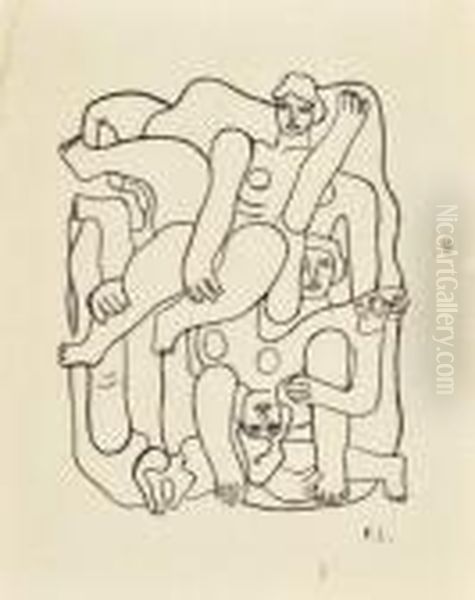 Femmes Acrobates Oil Painting by Fernand Leger