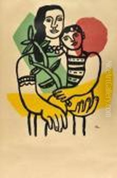 Femme Et Enfant Oil Painting by Fernand Leger