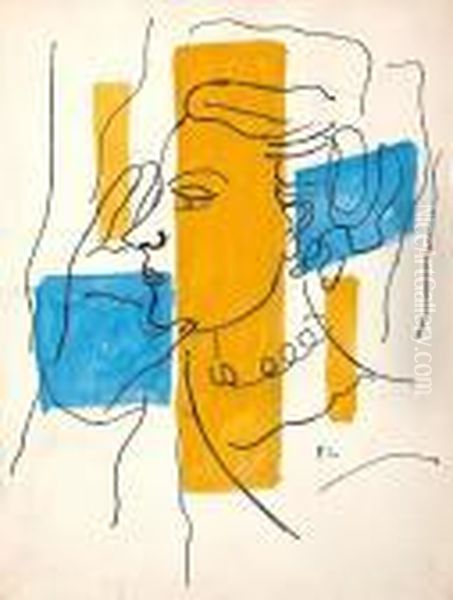 A Christiane Oil Painting by Fernand Leger