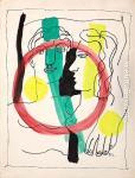 L'amour Nous Annule Oil Painting by Fernand Leger