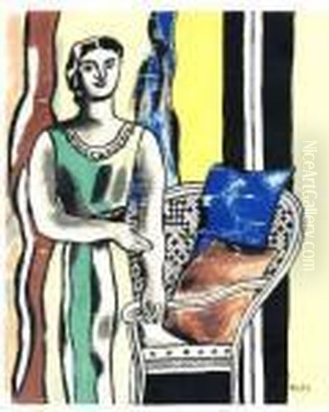 Femme Au Fauteuil Oil Painting by Fernand Leger