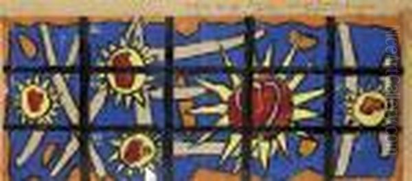 Projet De Vitrail Oil Painting by Fernand Leger