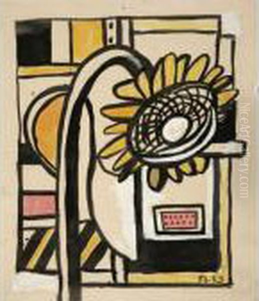 Tournesol Oil Painting by Fernand Leger