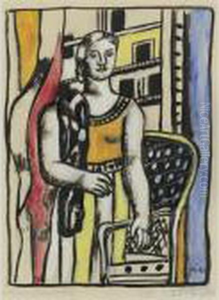 Femme A L'echarpe Oil Painting by Fernand Leger
