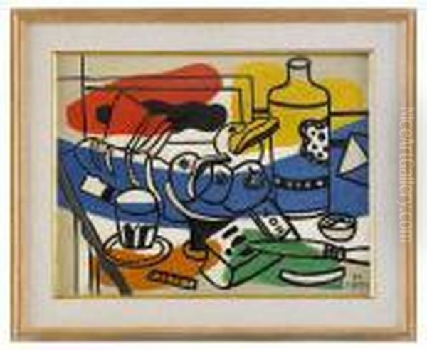 Nature Morte Aux Trois Fruits Oil Painting by Fernand Leger