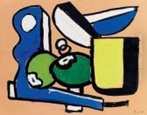 Composition Aux Fruits Oil Painting by Fernand Leger