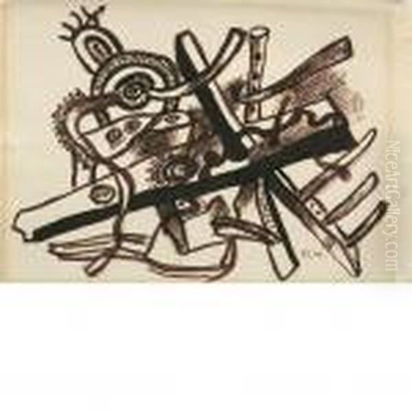 Untitled Oil Painting by Fernand Leger