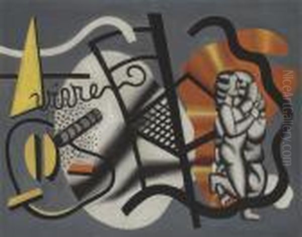 Nature Morte A La Statuette Oil Painting by Fernand Leger