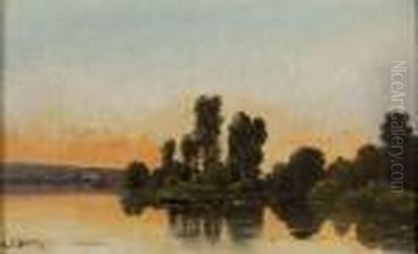 Coucher De Soleil Sur L'etang Oil Painting by Fernand Leger