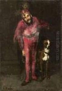 Personnage A La Plume De Paon Et Chien
