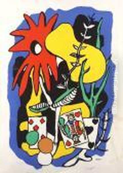 Stilleben Oil Painting by Fernand Leger