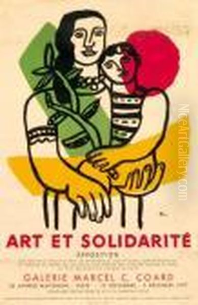 Affiche < Art Et Solidarite > Oil Painting by Fernand Leger