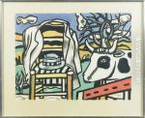 Composition Avec Vache Oil Painting by Fernand Leger