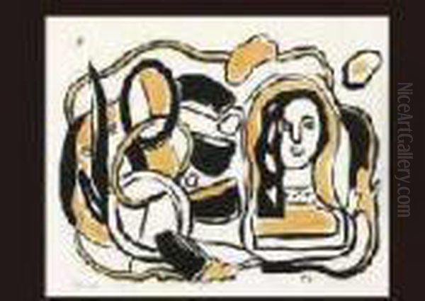 Woman Portrait Oil Painting by Fernand Leger