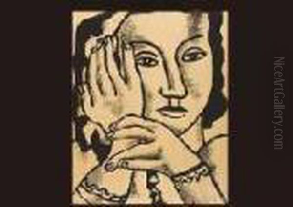 Female Oil Painting by Fernand Leger