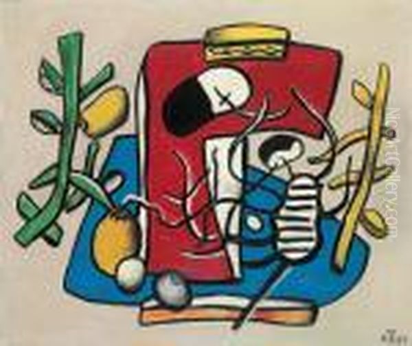 Nature Morte Aux Deux Fruits Oil Painting by Fernand Leger